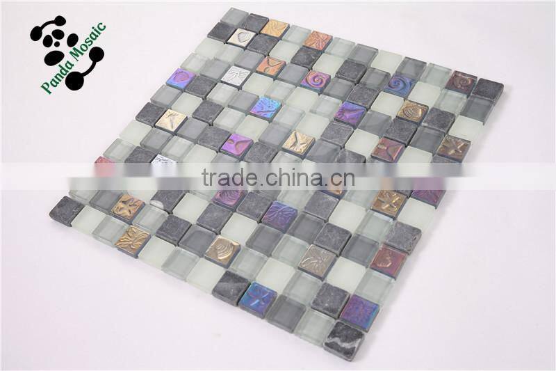 SMP28 Mosaic easy puzzle wall stickers glass tile Shell look mosaic