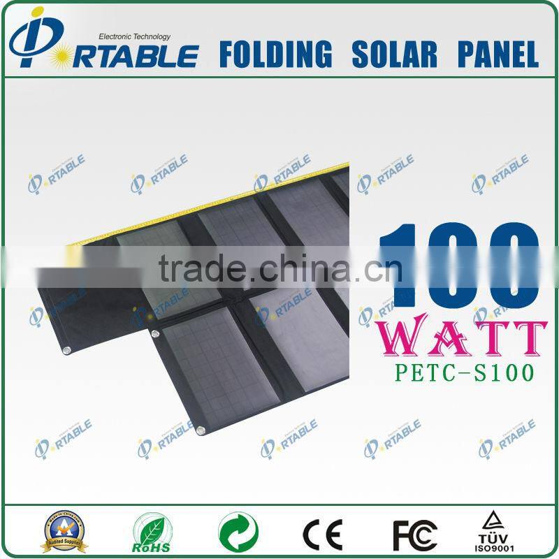Hot sale! 100W portable folding solar panel kits for car battery/boat/yarcht