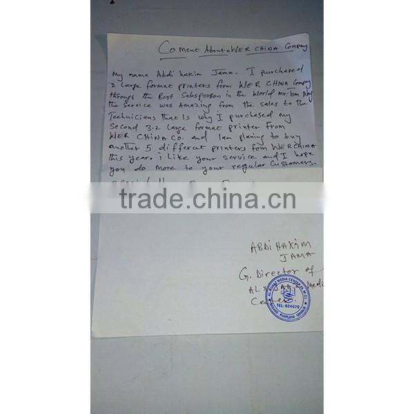 2016 new design 1.8m WER indoor and outdoor printing machine with DX5 head beach banner printing machine