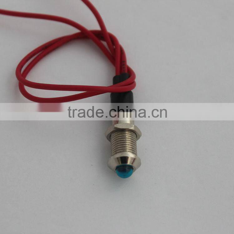 Red 8mm Metal led pilot lamp 220V panel light raised rgb led indicator light led flat panel lighting