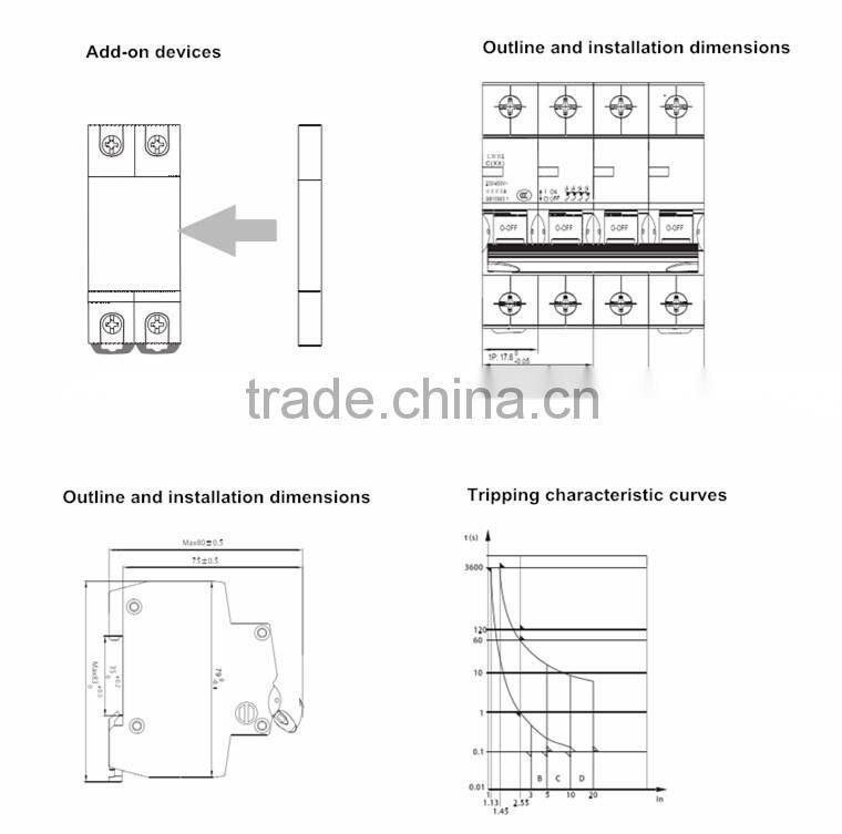 1P 6KA MCB miniature circuit breaker MCB switch