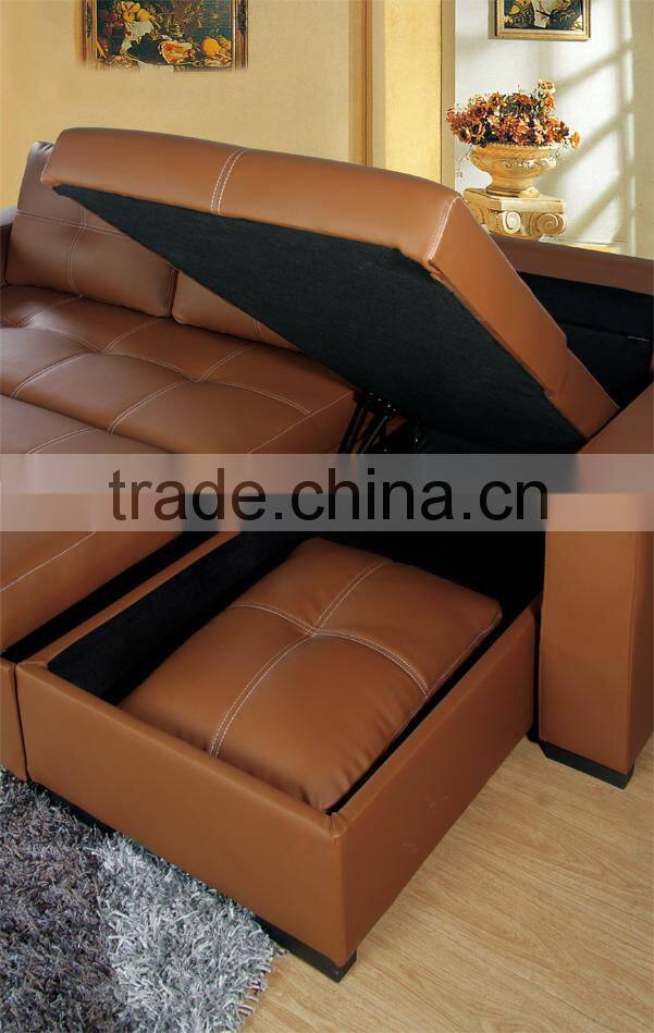 2015 new arrival multifuction sofa bed with storage corner sofa bed living room sofa cum bed