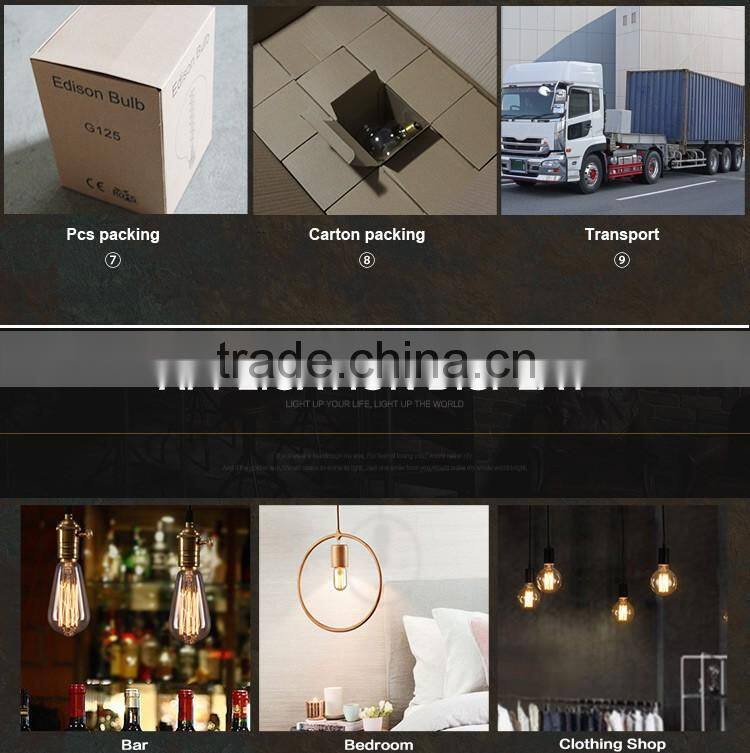 Hot sale G125 globe squirrel cage incandescent light bulb vintage edison bulb for decoration