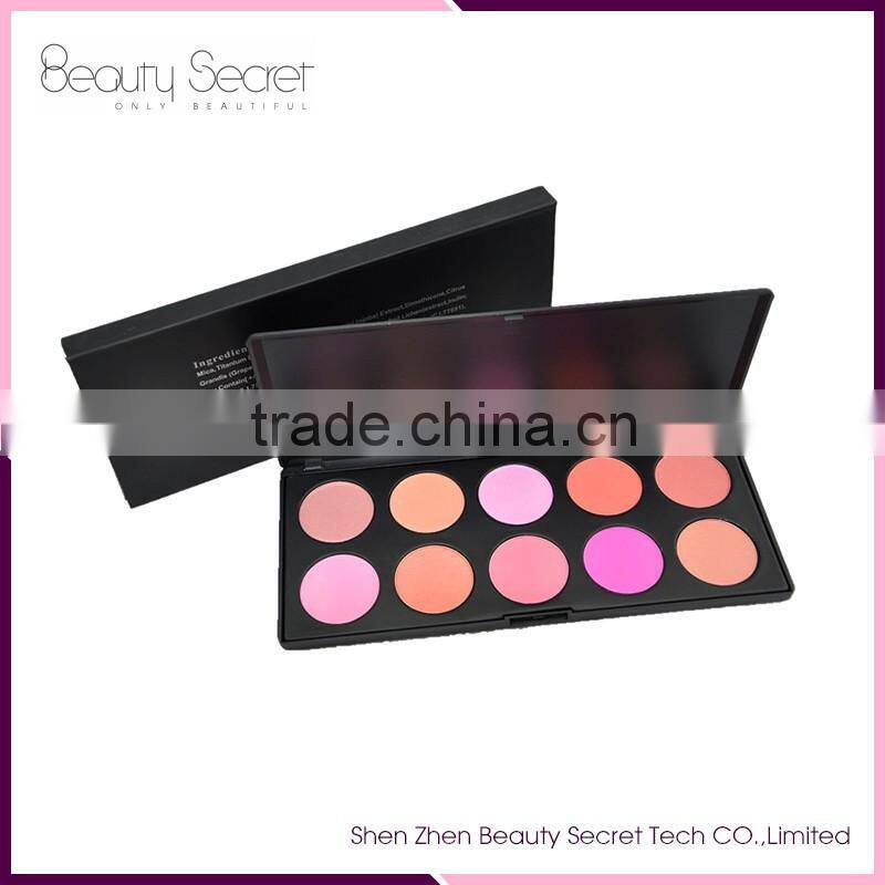 10 color cute cheek blush makeup palette private label