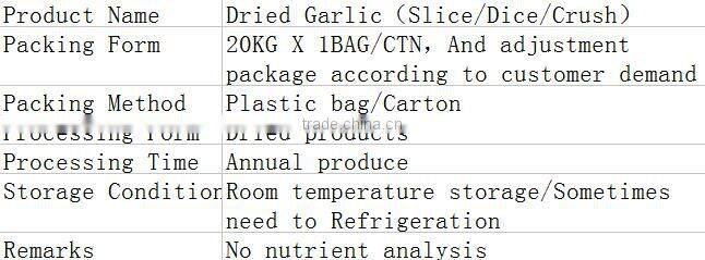 Dehydrated Garlic Slice and Dried Garlic Flake