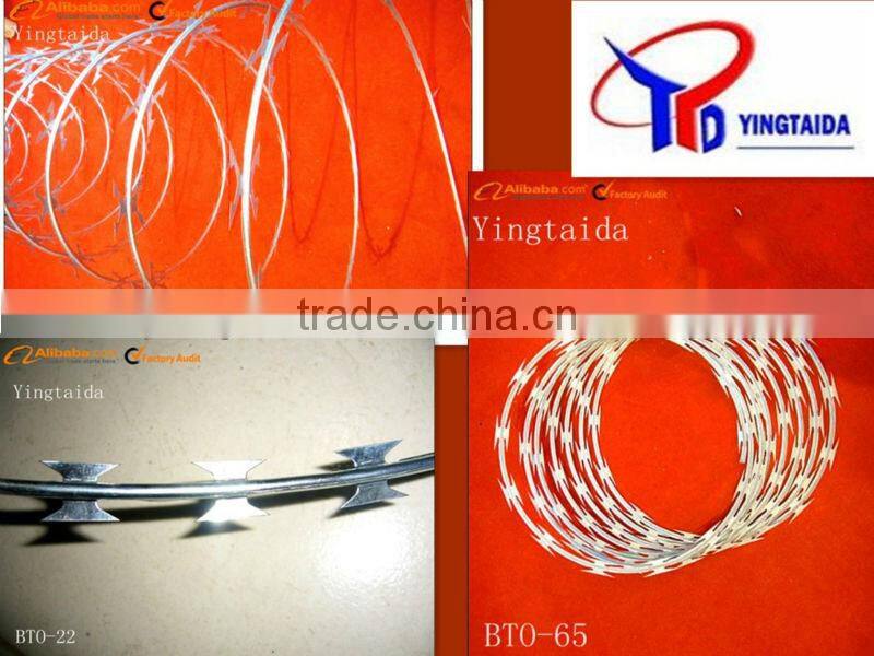 BTO-22 galvanized razor barbed wire