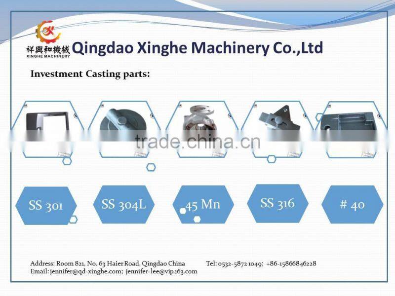 2017 customized supplier Precision carbon steel casting precision investment