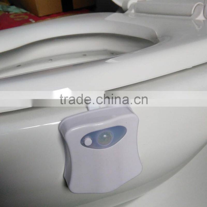 8 Colors LED Toilet Nightlight Motion Activated Light Sensitive Dusk to Dawn Battery-operated Lamp lamparas 3d tooth lamp