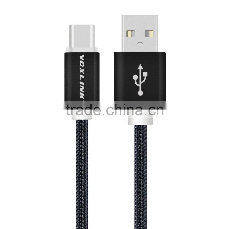 VOXLINK 1m gold plated&metal&nylon braid 3.5 mm Jack Aux stereo Audio Cable Male to Female Extension Cable