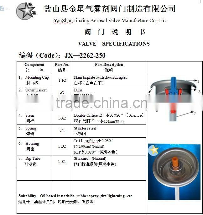 foam cleaner spray valves/aerosol foam spray valves