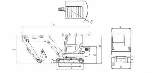 yuchai YC55SR hydraulic mini excavator with CE