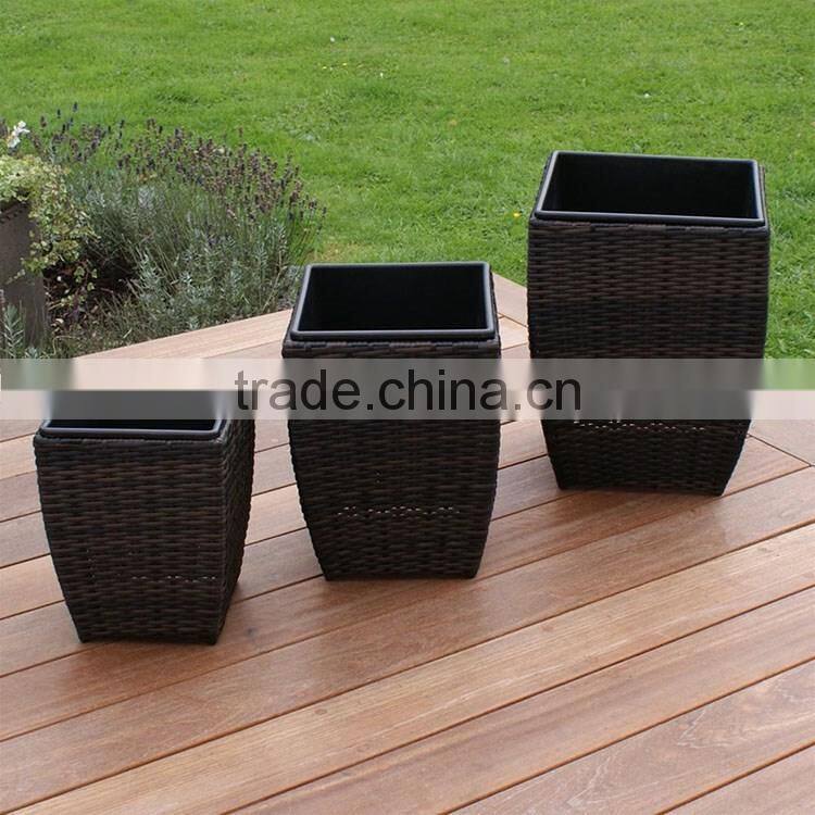 S&D Large Square Outdoor Cheap Balcony & garden planter.square set of 3 plastic flower pot