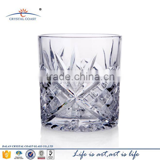 cheap clear scotch whiskey glass engraved old fashion rock whiskey glass