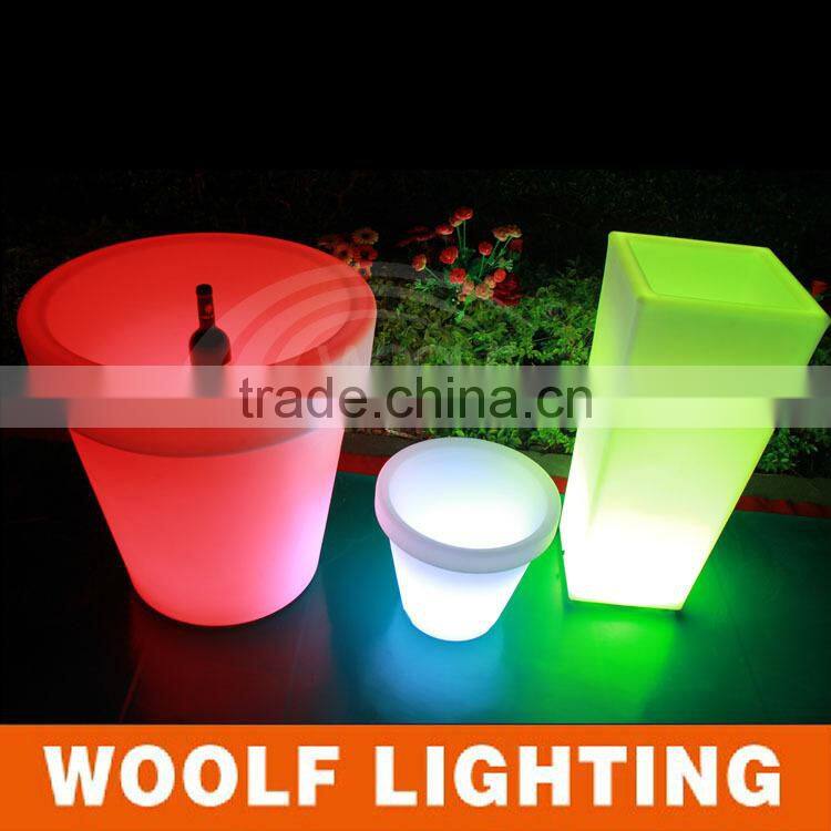 led light up large size plastic indoor plant pots