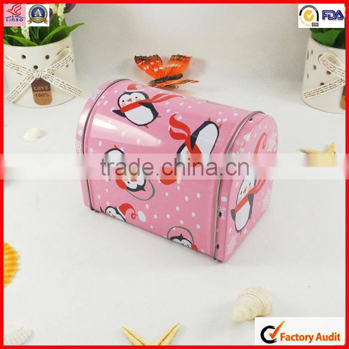 print colored Mini heart shaped chocolate tin box