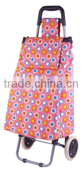 Womens Girls Quality Wheeled Floral Polka Dot Holdall Pully Bag Shopping Trolley