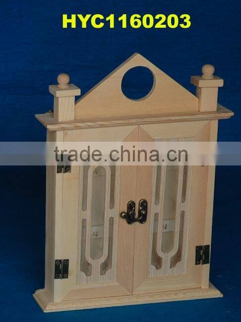unfinished wooden keychain storage box