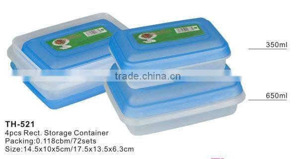 4pcs Rect. Storage Container/Plastic Storage Container TH-521