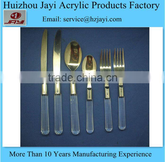China manufacturer wholesale plexiglass flatware colored handle