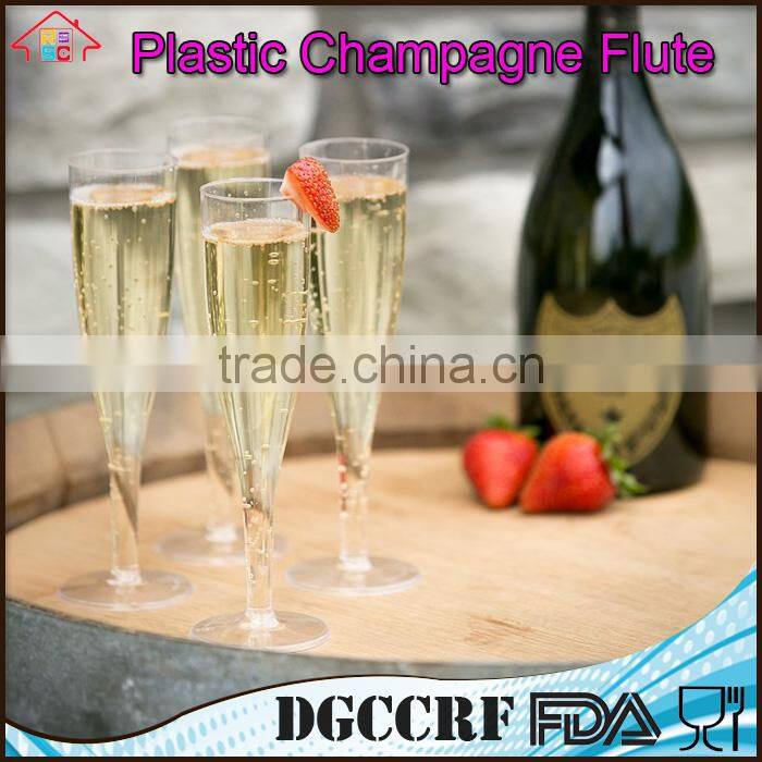 NBRSC Promotional Disposable hard Plastic champagne flutes party wine glasses cups