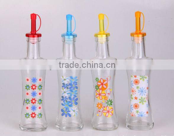 clear printing glass oil bottle