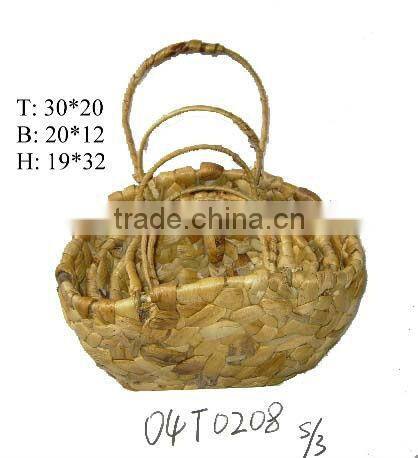 natural water hyacinth rectangular storage baskets with handle