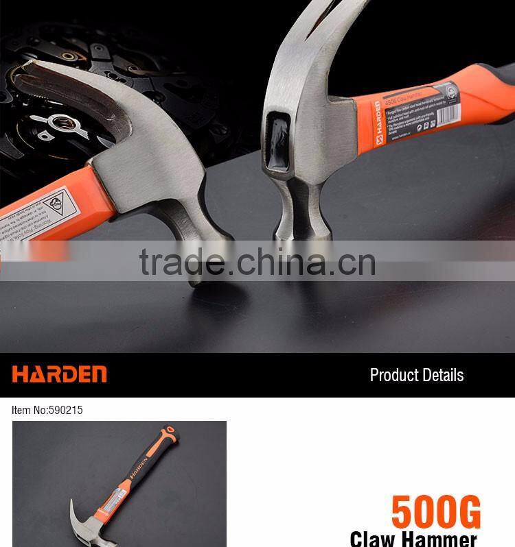 Professional Carbon Steel Hand Tool Fiberglass Handle Claw Hammer
