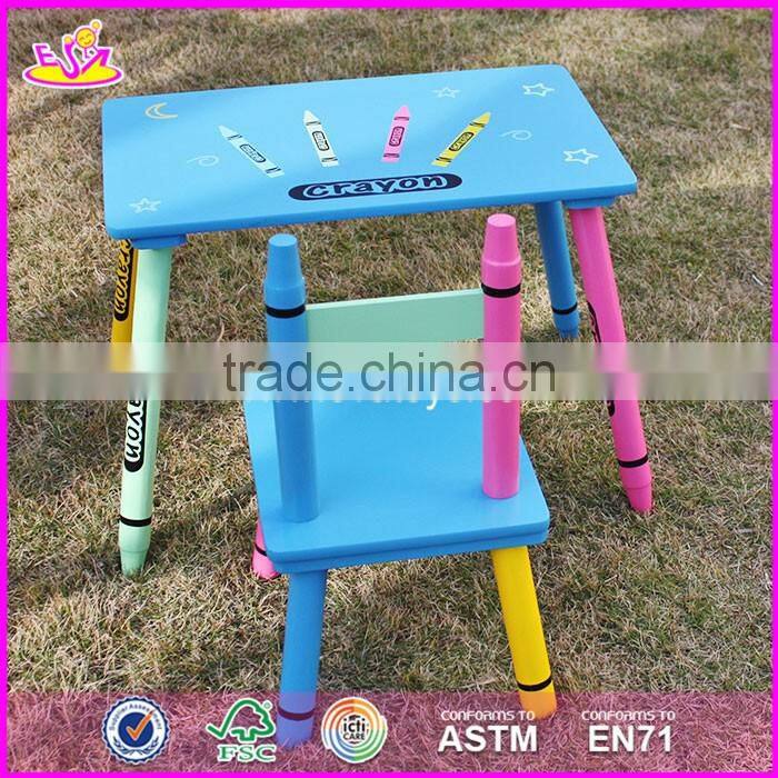 2017 New design kindergarten wooden table and chairs for toddlers W08G217