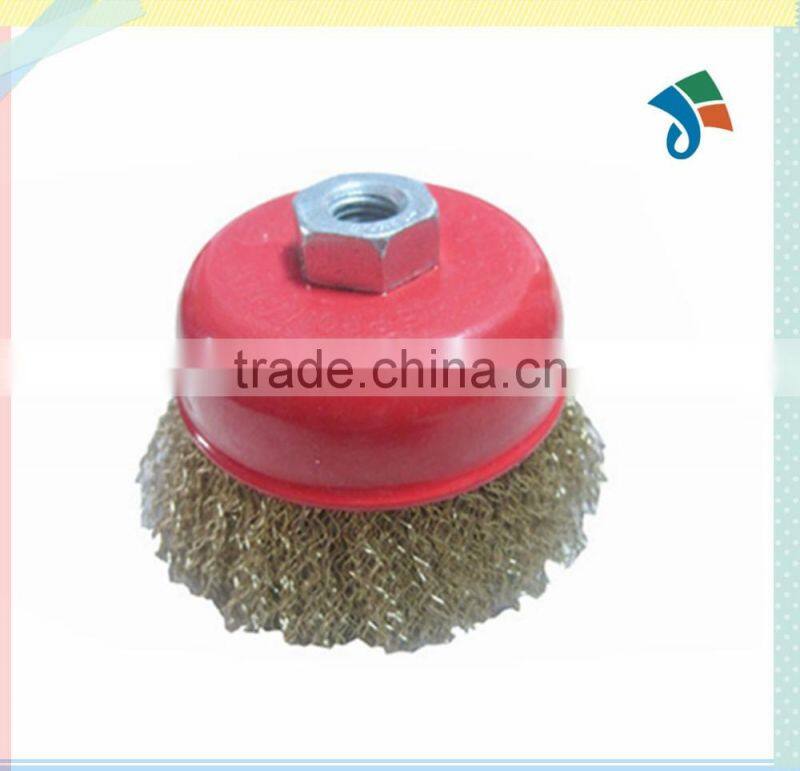 Red brass wire Crimped Wire Steel Wire Cup Brush