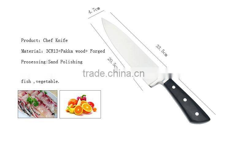 11pcs Kitchen Knife Set With 3CR13+Pakka Wood+Forged