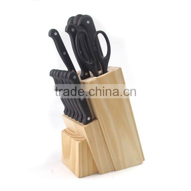 13pcs stainless steel kitchen knife kit for kitchenware pp full tang handle