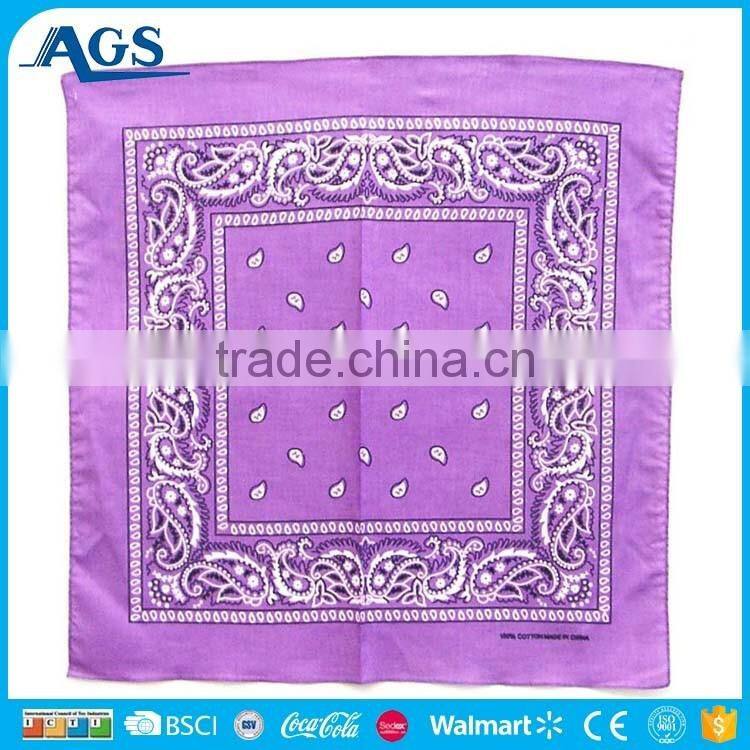 Custom design printed square bandana, cotton cheap bandana,Paisley bandana