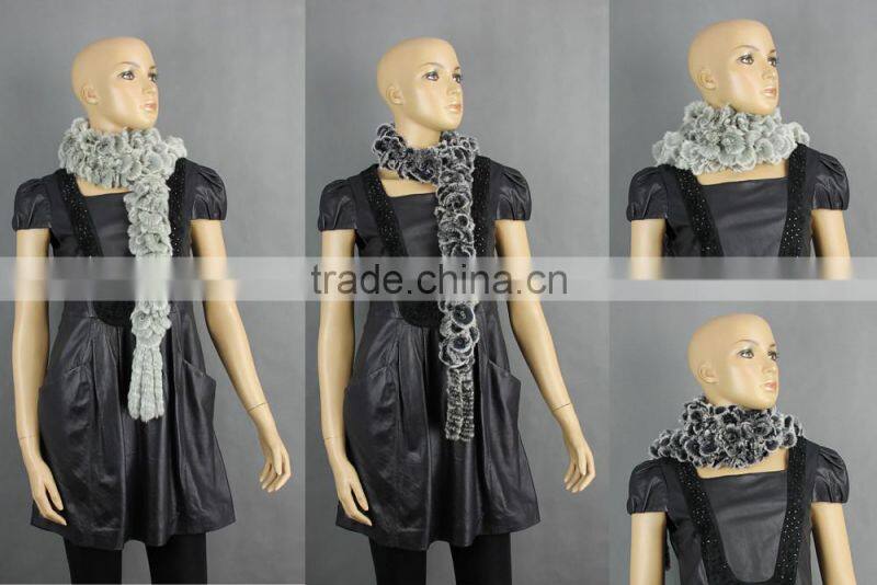 High Quality Knitted Rex-Rabbit Scarf