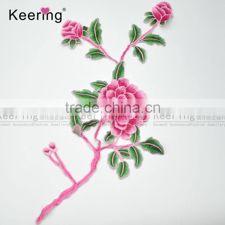 2017 beautiful embroidery patch flower design from keering WEF-771
