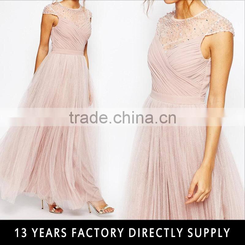 New fashion model wedding dress bridal gown 2016 mermaid wedding dress with crystal bead in neckline