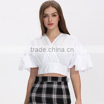 2017 women off shoulder new summer cotton blouse designs