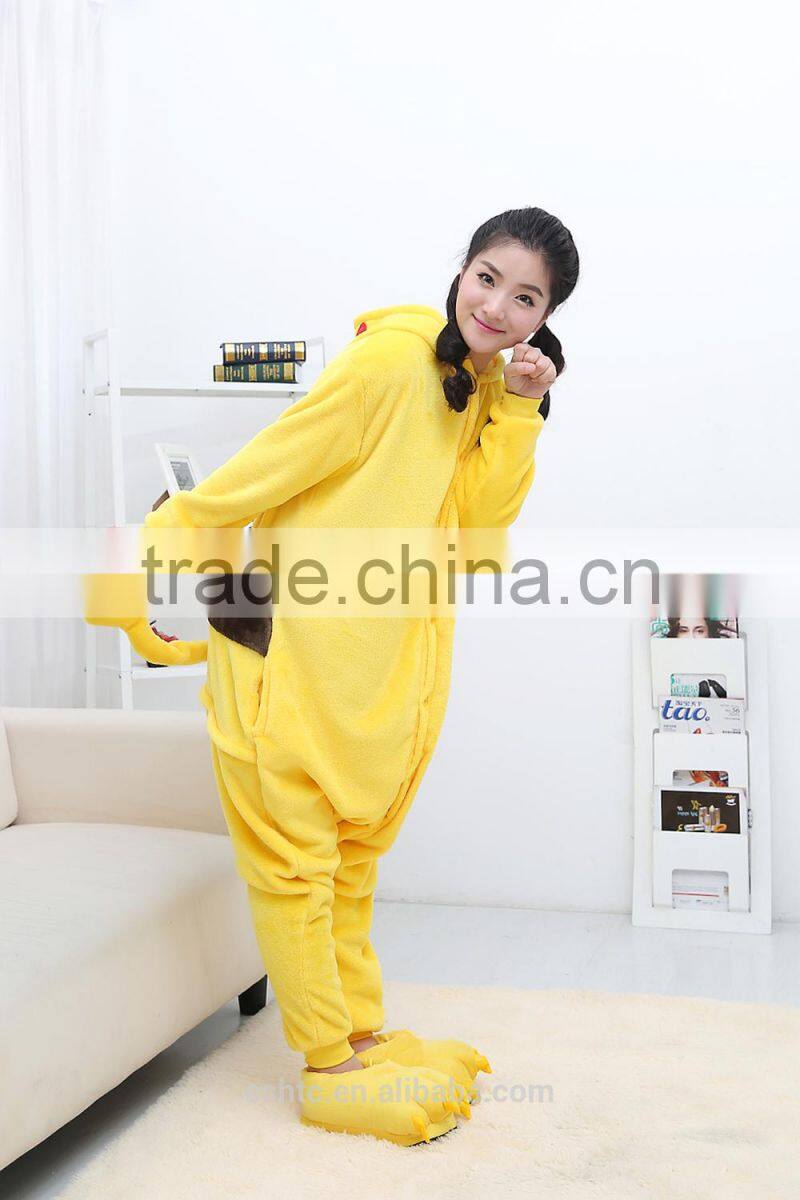 flannel cartoon adult animal jumpsuit animal pajamas jumpsuit Pikachu design