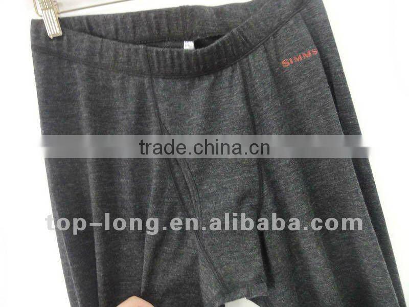 100% merino(70s) charcoal long johns men thermal underwear