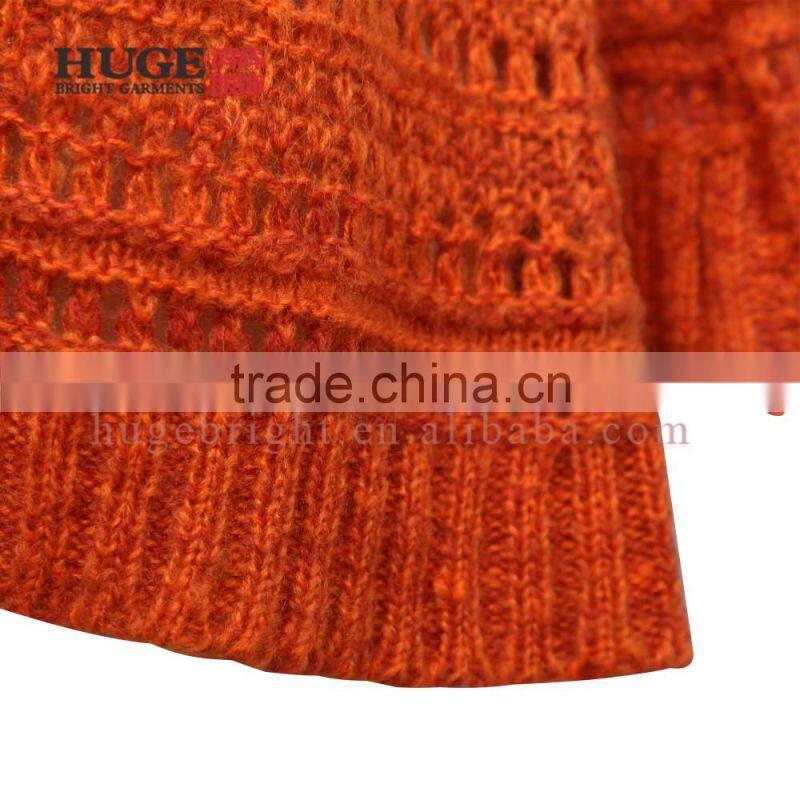 Flare-sleeve pointelle cardigan without buttons