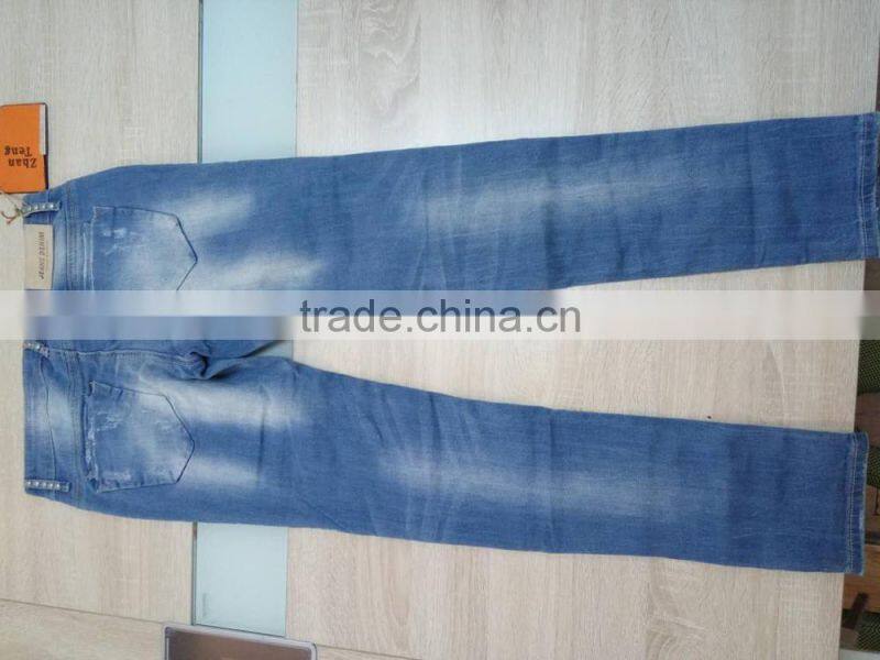 GZY cheap woman fashion Stocklots Women scratch jeans factory