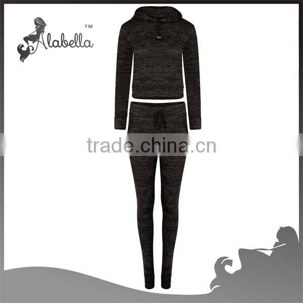 New womens cropped hooded sweater top tracksuit joggers pants lounge wear set