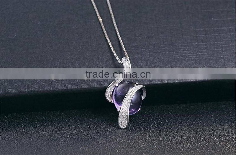 925 silver necklace jewelry for women crystal pendant