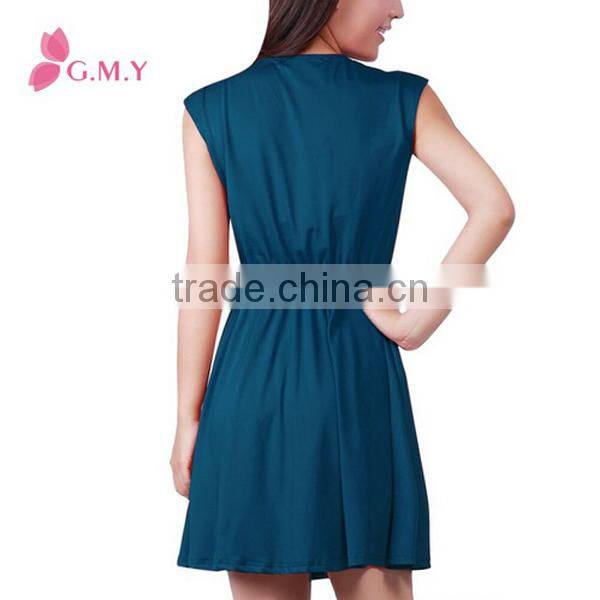 Women's r Deep V-Neck sleeveless Prom Dress