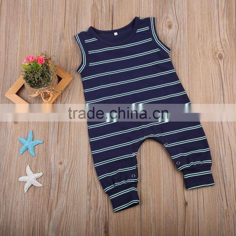 Latest design Custom design onesie kids clothes wholesale cotton jumpsuit Clothing summer stripe baby romper
