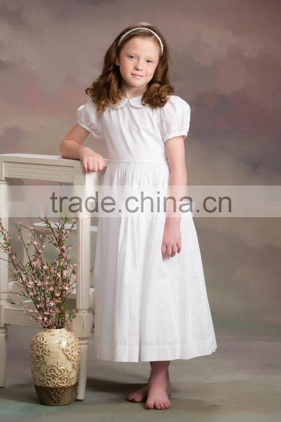 Hot selling White 1-6 Years Old Baby girls Summer Long Dress