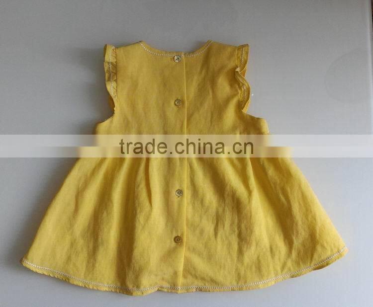 2015 new summer baby girl pretty L/C dress with embroidery