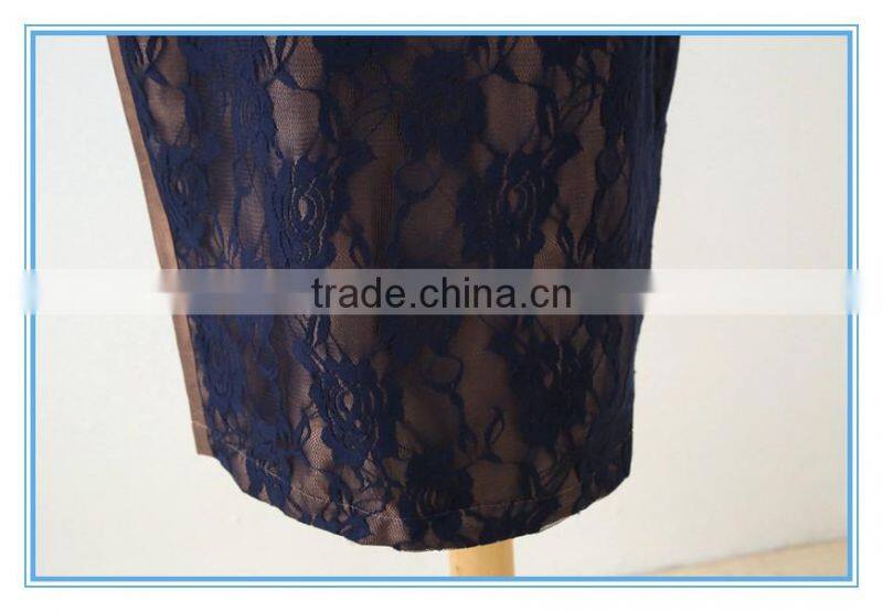 Shantung Lace Combination Classic 3 Pieces Skirt Church Suit For Women