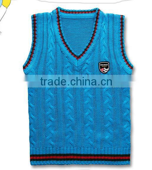 Children sweater knit vest vest waistcoat male child sweater woolen design knitted machine price sleeveless sweater