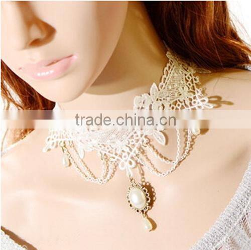 Retro fabric lace Collar Necklace jewelry wedding party bridal Gothic lace Necklace