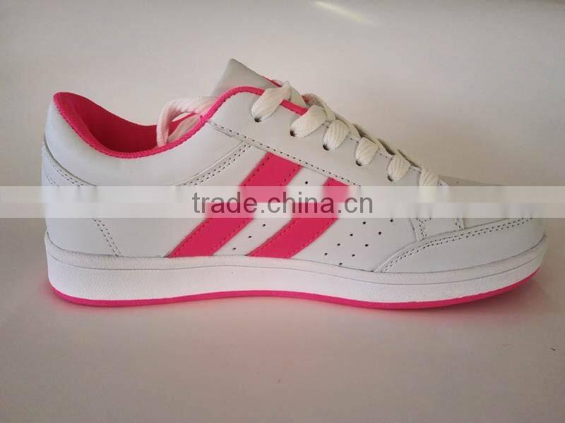 Cheaper PU leather casual shoes women walking sport shoes from china shoe factory
